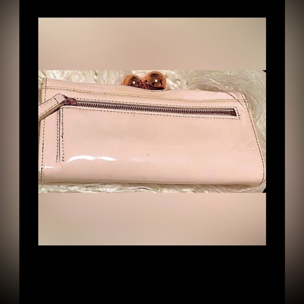 Ted Baker Patent Leather Expandable Wallet in Pink 4.5” Width x 7.5” Length